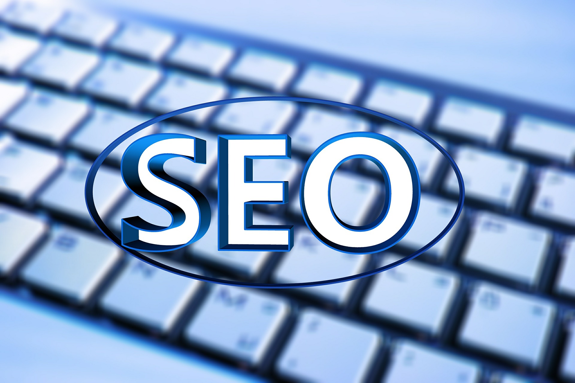 SEO word in circle over keyboard background SEO in Tampa